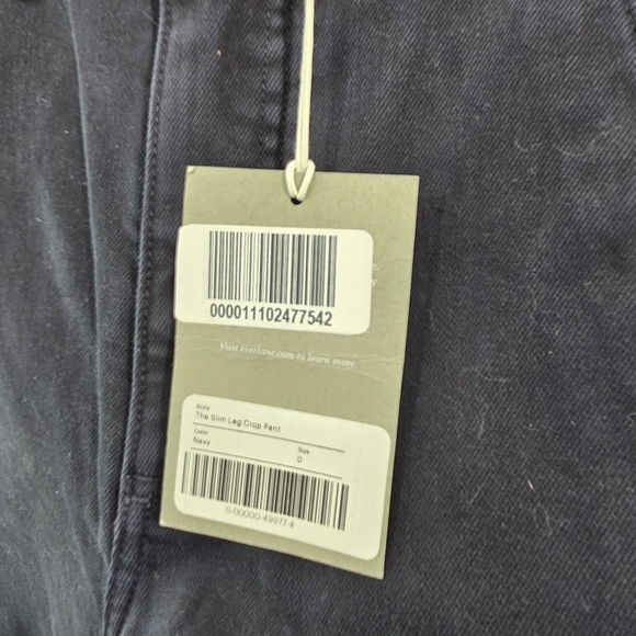 Everlane Pant The Slim Leg Crop Navy Blue High Rise Stretch Ankle NEW - Picture 9 of 11